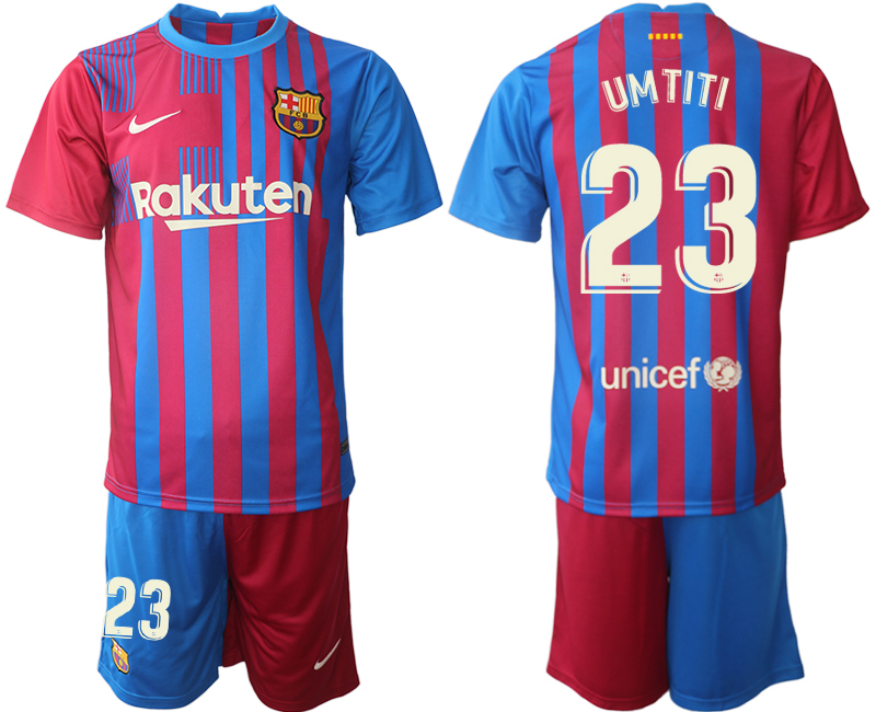 Men 2021-2022 Club Barcelona home red #23 Nike Soccer Jerseys